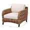 Bali & Pari Vevina Modern Bohemian Dark Brown Mahogany Wood and Woven Seagrass Arm Chair 238-13482-ZORO - alternate 8